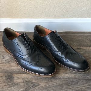 Stafford Nolan Black Dress Shoes